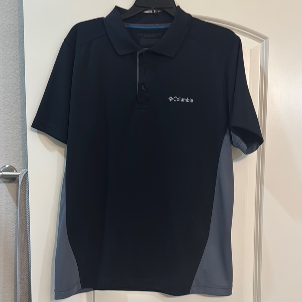 Columbia Black and Gray Polo Shirt Casual Sportswear